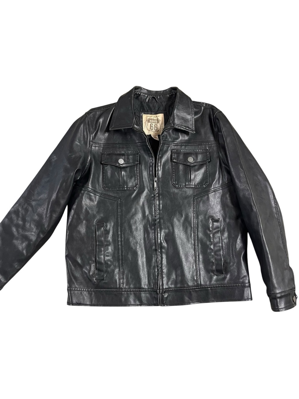 Route 66 Black Leather Jacket